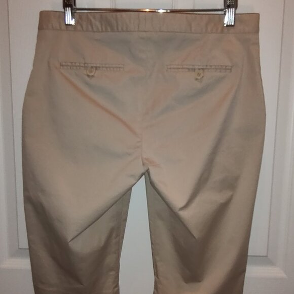 THEORY BERMUDA SHORTS LIGHT TAN COTTON SPANDEX BLEND FLAT FRONT POCKETS SIZE 6 - Picture 4 of 7